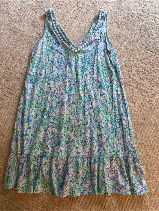 Lilly Pulitzer Dresses & Skirts - Women’s Lilly Pulitzer Floral V-Neck Sleeveless Sundress in Blue & Green
